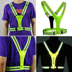 Szelki odblaskowe LED - zielone