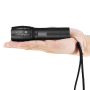 Tactical flashlight with Cree T6 LED with powerbank function, built-in battery, charged via USB
