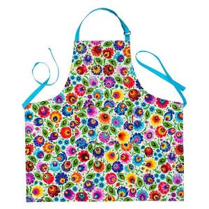 Textiles FOLKSTAR - Kitchen apron, cotton Łowicz white