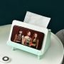 Tissue box with a telephone holder - mint