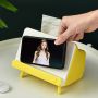 Tissue box with a telephone holder - yellow