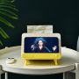 Tissue box with a telephone holder - yellow