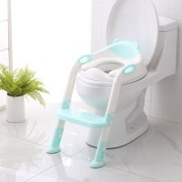 Toilet seat cover, blue, with a step - blue