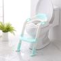 Toilet seat cover, blue, with a step - blue