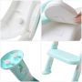 Toilet seat cover, blue, with a step - blue