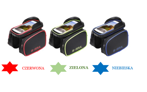 Torba rowerowa z etui na telefon/ Sakwa rowerowa B-SOUL — zielona