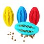 Toy ball. Rugby. Teether cleans teeth. Red dog