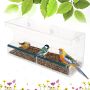 Transparent bird feeder for glass 30x10x14cm 