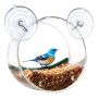 Transparent bird feeder for glass, round 15x8 cm