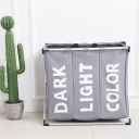 Triple laundry basket - gray