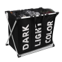 Triple laundry / linen basket - black