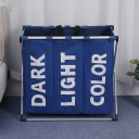 Triple laundry / linen basket - blue