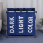 Triple laundry / linen basket - blue