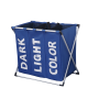 Triple laundry / linen basket - blue