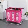 Triple laundry / linen basket - pink