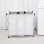 Triple linen / linen basket - white 