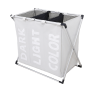 Triple linen / linen basket - white 