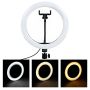 Tripod with LED ring light for recording videos, make-up