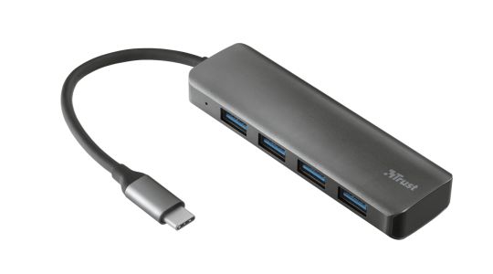Trust 23328 interface hub USB 3.2 Gen 1 (3.1 Gen 1) Type-A 5000 Mbit/s Grey
