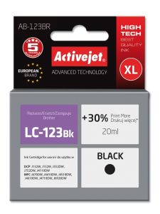Tusz Activejet AB-123BR (zamiennik Brother LC123BK/121BK; Premium; 20 ml; czarny)
