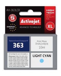 Tusz Activejet AH-363LCR (zamiennik HP 363 C8774EE; Premium; 10 ml; jasny niebieski)