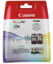 Tusz Canon zestaw PG-510/CL-511=PG510/CL511=2970B010, zawiera czarny i kolor, PG-510+CL-511