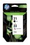 Tusz HP zestaw HP 21+HP 22, HP21+HP22=SD367AE, zawiera czarny i kolor, C9351AE+C9352AE