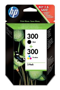 Tusz HP zestaw HP 300+HP 300, HP300+HP300=CN637EE, zawiera czarny i kolor, CC640EE+CC643EE