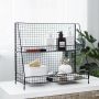Two-level, standing bookcase / shelf - black