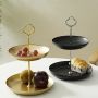 Two-tier plateau / shelf - black