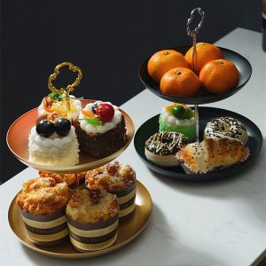 Two-tier plateau / shelf - black
