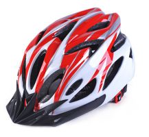 Uniwersalny kask rowerowy - czerwono biały