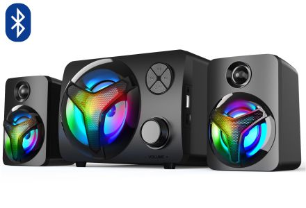 VAKOSS GŁOŚNIKI KOMPUTEROWE 2.1, BLUETOOTH, PODŚWIELTNIE RGB SP-3140BK
