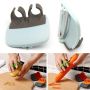Vegetable and fruit peeler with finger grip - black and blue