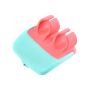 Vegetable and fruit peeler with finger grip - green-pink