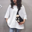 Waist bag / sachet with a teddy bear - black