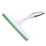 Window squeegee, silicone rubber with handle - green