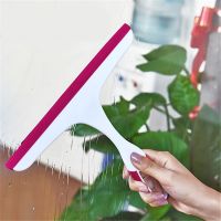 Window squeegee, silicone rubber with handle - pink