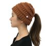 Winter ponytail hat - brown