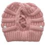 Winter ponytail hat - pink