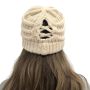 Winter ponytail hat - white