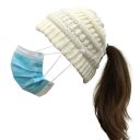Winter ponytail hat - white