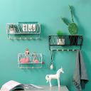 Wisząca półka z wieszakami, styl LOFT– biała, 25,5cm