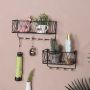 Wisząca półka z wieszakami, styl LOFT– biała, 35,5cm