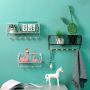 Wisząca półka z wieszakami, styl LOFT– biała, 35,5cm