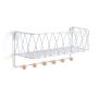 Wisząca półka z wieszakami, styl LOFT– biała, 35,5cm