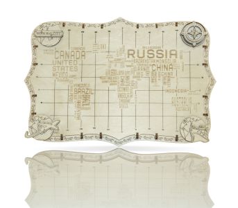 Wooden Model of the World Map (series with names)