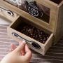 Wooden organizer with drawers for coffee and tea - retro