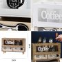 Wooden organizer with drawers for coffee and tea - retro
