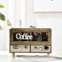 Wooden organizer with drawers for coffee and tea - retro
